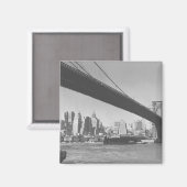 Brooklyn bridge en Manhattan skyline New York Magneet (Voorkant / Achterkant)