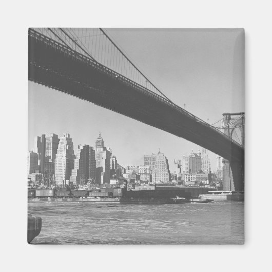 Brooklyn bridge en Manhattan skyline New York Magneet (Voorkant)