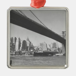 Brooklyn bridge en Manhattan skyline New York Metalen Ornament