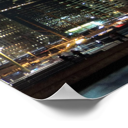 Brooklyn Bridge en Manhattan Skyline Poster (Hoek)