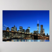 Brooklyn Bridge en Manhattan Skyline Poster (Voorkant)