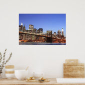 Brooklyn Bridge en Manhattan Skyline Poster (Keuken)