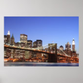 Brooklyn Bridge en Manhattan Skyline Poster (Voorkant)