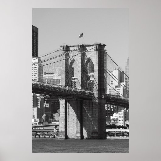 Brooklyn Bridge en Manhattan Skyline Poster (Voorkant)