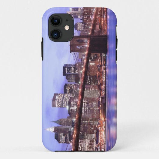 Brooklyn Bridge en Manhattan Skyline 's Nachts Case-Mate iPhone Case (Achterkant)