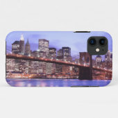 Brooklyn Bridge en Manhattan Skyline 's Nachts Case-Mate iPhone Case (Achterkant (horizontaal))