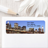 Brooklyn Bridge en Manhattan Skyline 's nachts Etiket (Insitu)