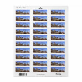 Brooklyn Bridge en Manhattan Skyline 's nachts Etiket (Full Sheet)