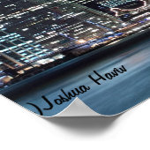 Brooklyn Bridge en Manhattan Skyline 's nachts Poster (Hoek)