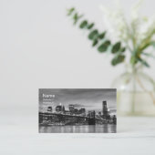 Brooklyn Bridge en Manhattan Skyline 's nachts Visitekaartje (Staand voorkant)