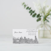 Brooklyn Bridge en Manhattan Skyline Visitekaartje (Staand voorkant)
