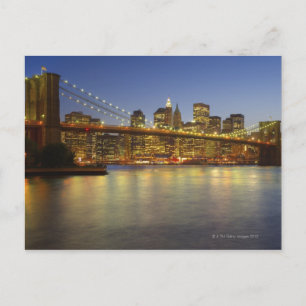 Brooklyn Bridge en New York City gebouwen Briefkaart