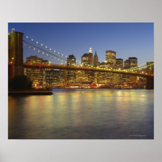 Brooklyn Bridge en New York City gebouwen Poster (Voorkant)