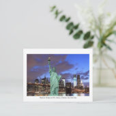 Brooklyn Bridge en The Statue of Liberty at Night Briefkaart (Staand voorkant)