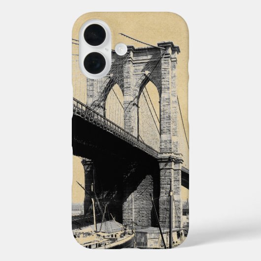 Brooklyn Bridge Ferry Boats Sepia Case-Mate iPhone Case (Achterkant)