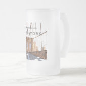 Brooklyn Bridge Frosted Glass Beer Mok (Voorkant rechts)