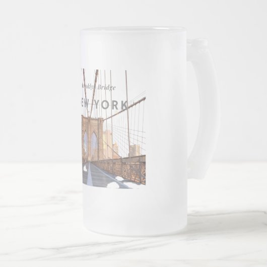Brooklyn Bridge Frosted Glass Beer Mok (Voorkant rechts)