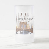 Brooklyn Bridge Frosted Glass Beer Mok (Center)