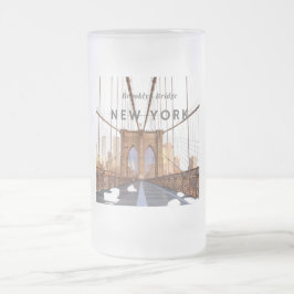 Brooklyn Bridge Frosted Glass Beer Mok