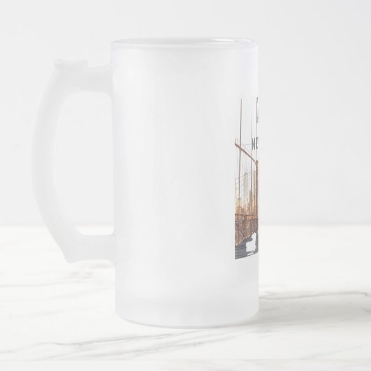 Brooklyn Bridge Frosted Glass Beer Mok (Links)