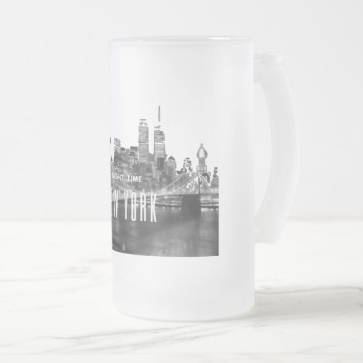 Brooklyn Bridge Frosted Glass Beer Mok (Voorkant rechts)
