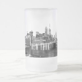Brooklyn Bridge Frosted Glass Beer Mok