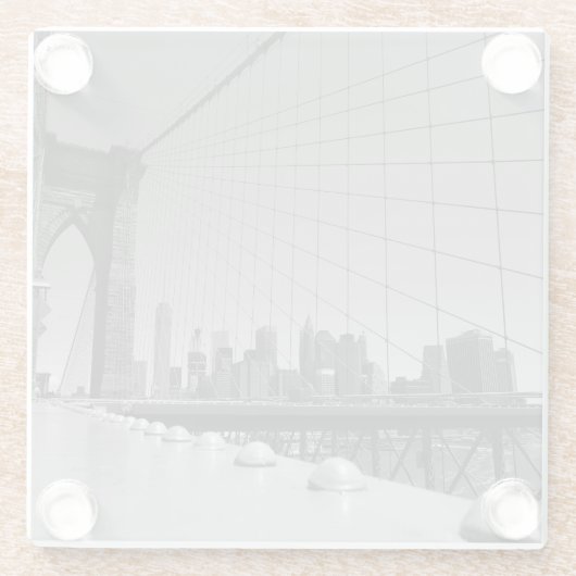 Brooklyn bridge glazen onderzetter (Achterkant)