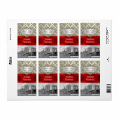 Brooklyn Bridge Gold White Damask Wijnlabel Etiket (Full Sheet)