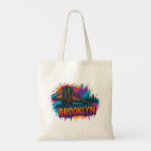 Brooklyn Bridge Graffiti Pop Art – Colorful Urban  Tote Bag (Achterkant)