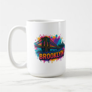 Brooklyn Bridge Graffiti Pop Art – Kleurrijke Stad Koffiemok