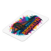 Brooklyn Bridge Graffiti Pop Art – Kleurrijke sted Magneet (Linkerzijde)
