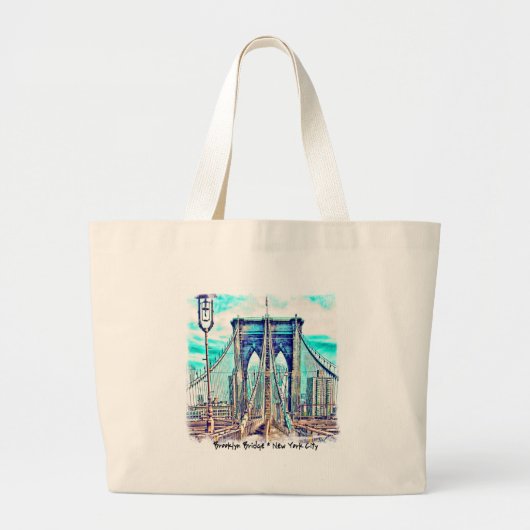 Brooklyn Bridge Grote Tote Bag (Voorkant)