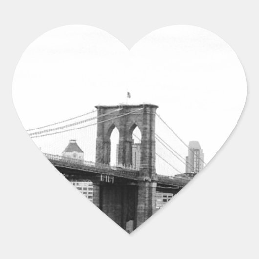 Brooklyn bridge hart sticker (Voorkant)
