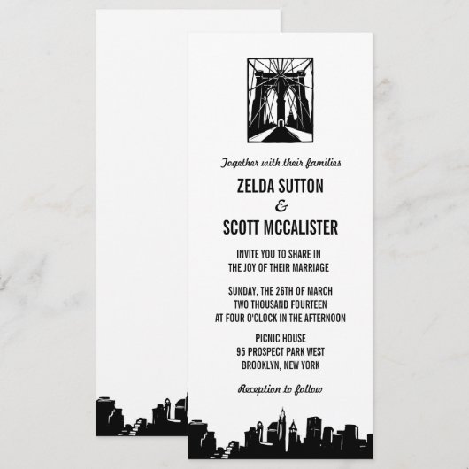 Brooklyn Bridge | Huwelijksuitnodiging Kaart (Voorkant / Achterkant)