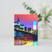 Brooklyn Bridge in de avond / 's nachts Briefkaart (Staand voorkant)