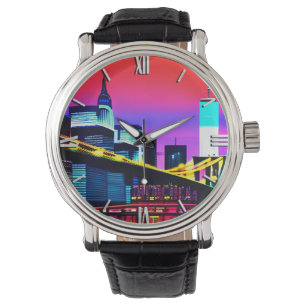 Brooklyn Bridge in de avond / 's nachts Horloge