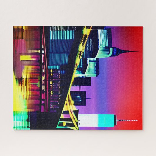 Brooklyn Bridge in de avond / 's nachts Legpuzzel (Horizontaal)