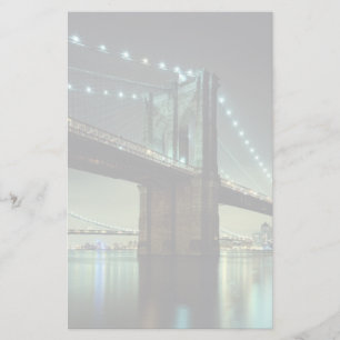 Brooklyn Bridge in de nacht van Manhattan Bridge Briefpapier