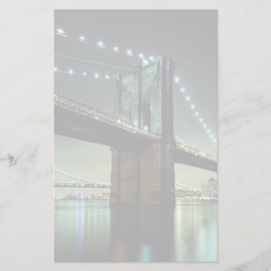 Brooklyn Bridge in de nacht van Manhattan Bridge Briefpapier (Voorkant)