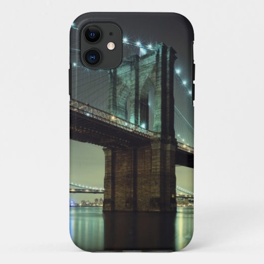 Brooklyn Bridge in de nacht van Manhattan Bridge Case-Mate iPhone Case (Achterkant)