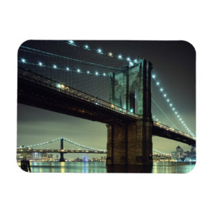 Brooklyn Bridge in de nacht van Manhattan Bridge Magneet