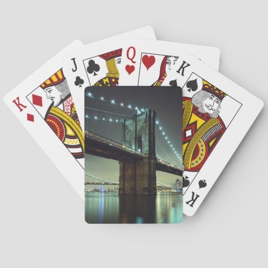 Brooklyn Bridge in de nacht van Manhattan Bridge Pokerkaarten (Achterkant)