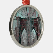 Brooklyn Bridge in NYC Metalen Ornament (Rechts)