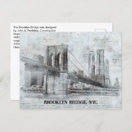 Brooklyn Bridge Informatie, NYC Briefkaart