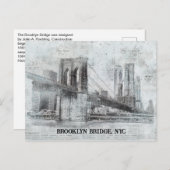 Brooklyn Bridge Informatie, NYC Briefkaart (Voorkant / Achterkant)