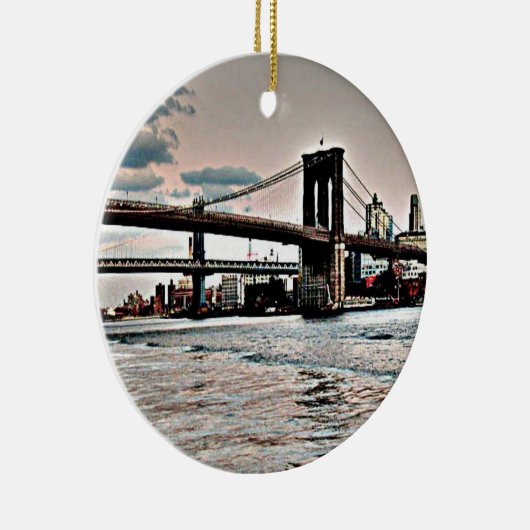 Brooklyn Bridge Keramisch Ornament (Rechts)