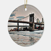 Brooklyn Bridge Keramisch Ornament (Links)
