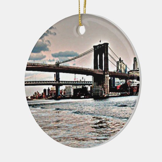 Brooklyn Bridge Keramisch Ornament (Links)