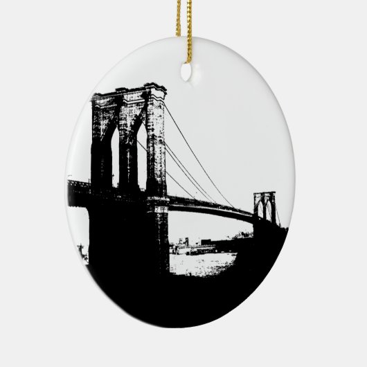 Brooklyn Bridge Keramisch Ornament (Rechts)