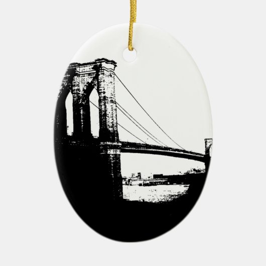  Brooklyn Bridge Keramisch Ornament (Voorkant)